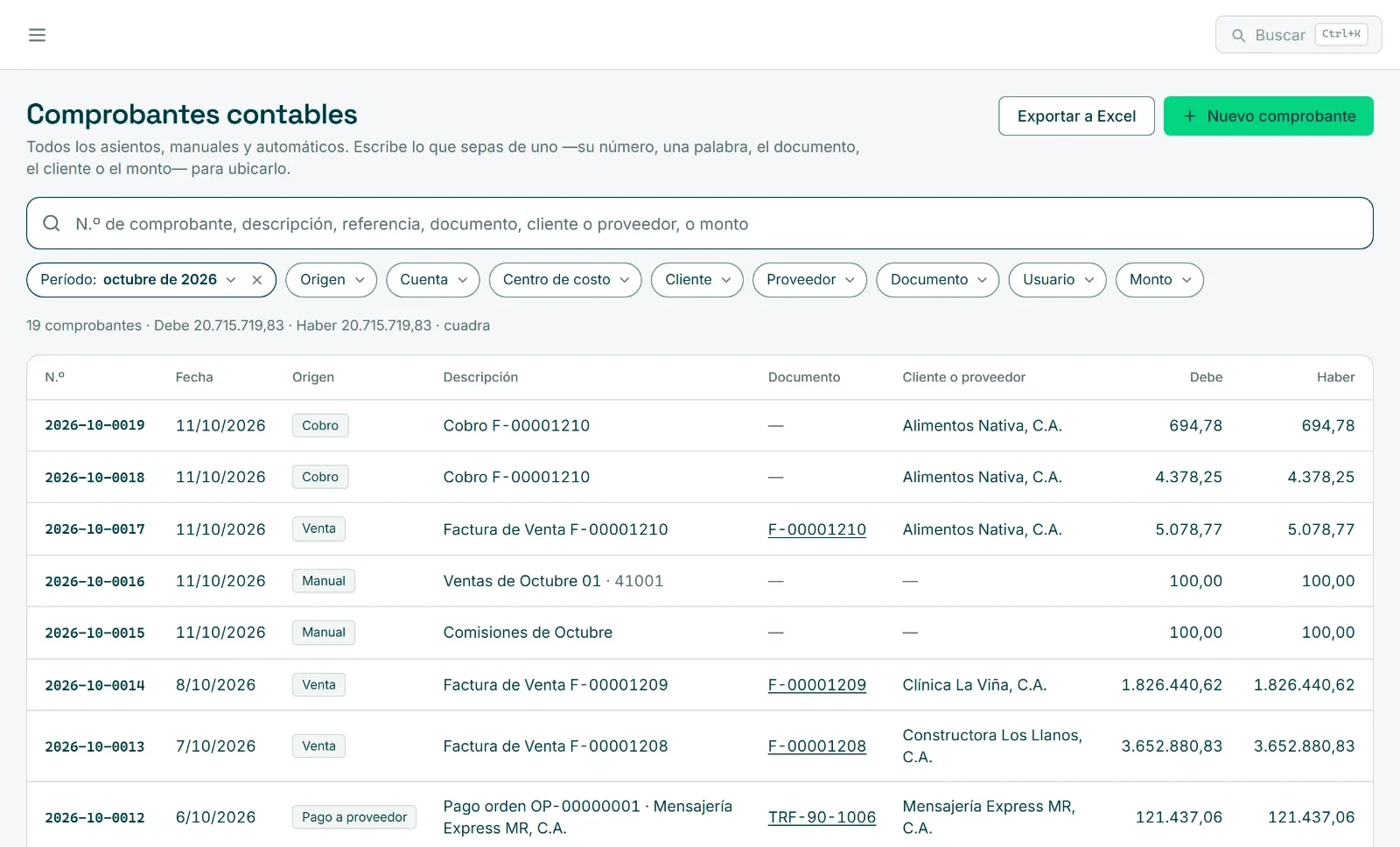Comprobantes contables